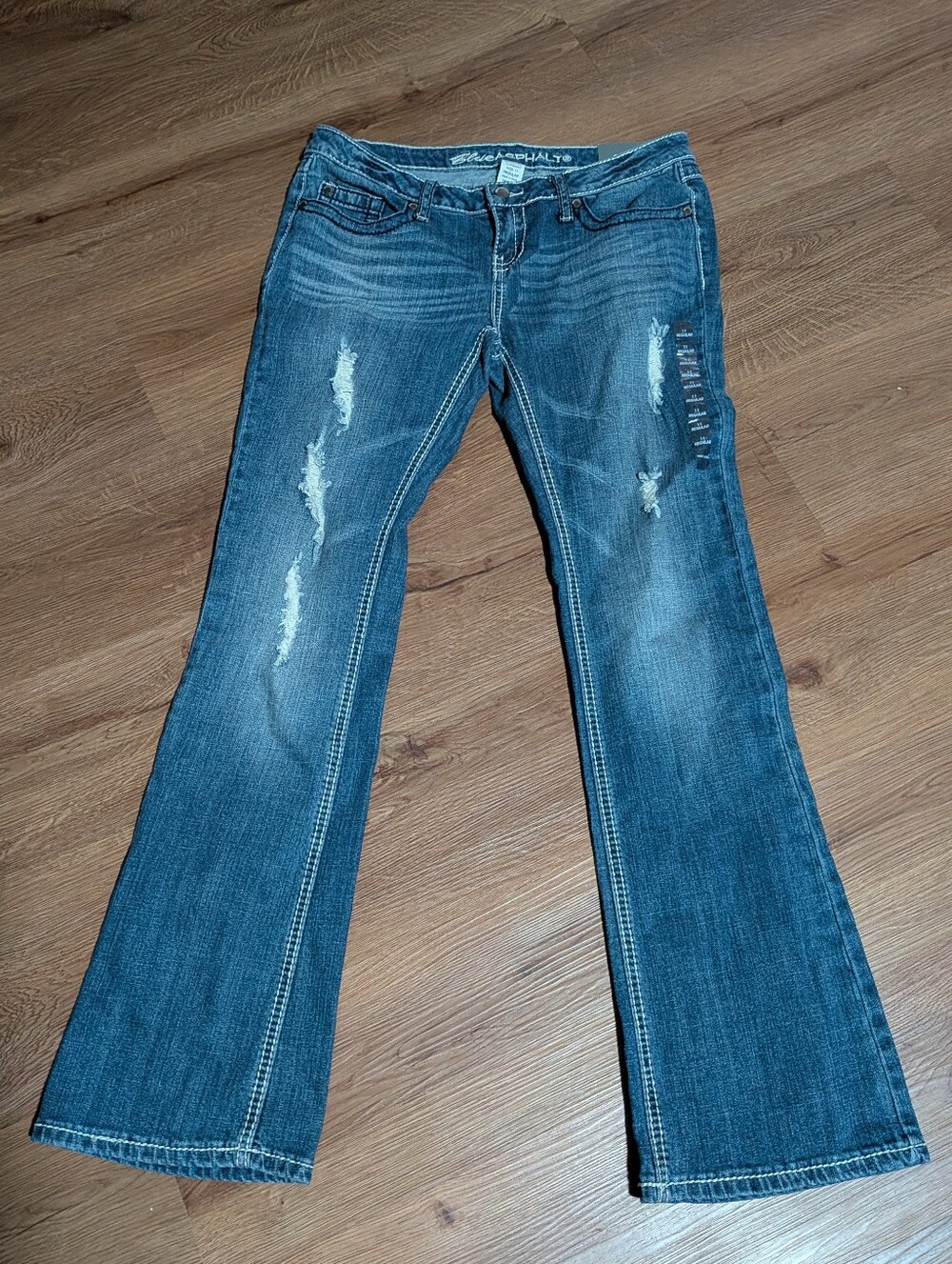 New Y2K Blue Asphalt Low Rise Bootcut Jeans 11